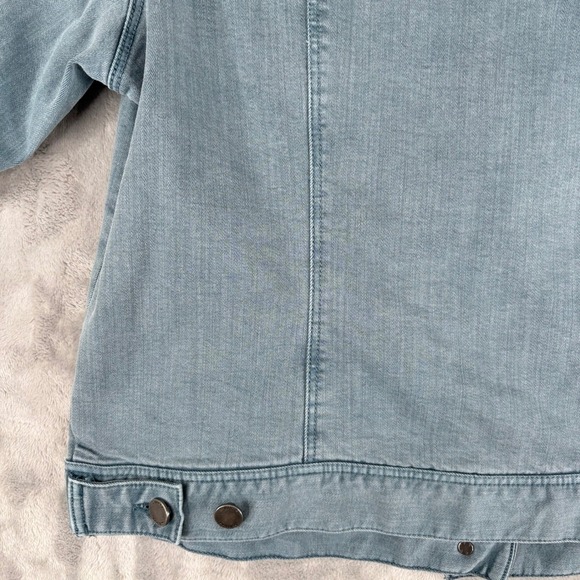 Liverpool Denim Jacket Bluestone Light Wash Button Front Women Long Sleeve Large - Picture 11 of 16